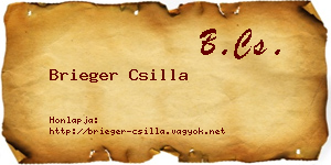 Brieger Csilla névjegykártya